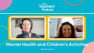 Image of Jane James from Little Voices being interviewed on The Teachers' Podcast